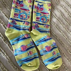 Laurel Burch Cat Socks Cotton NWOT